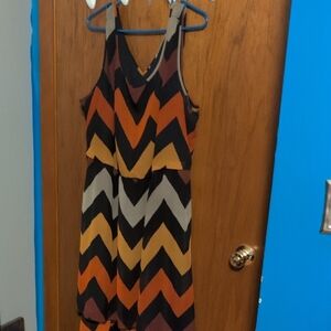 Cato Multicolor Chevron High Low Dress